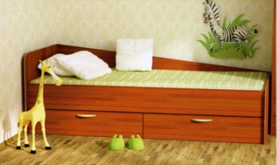Кровать односпальная с выкатными ящиками